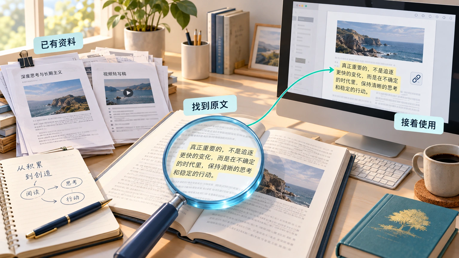 已有资料经过查找和原文回读，重新进入写作与研究任务